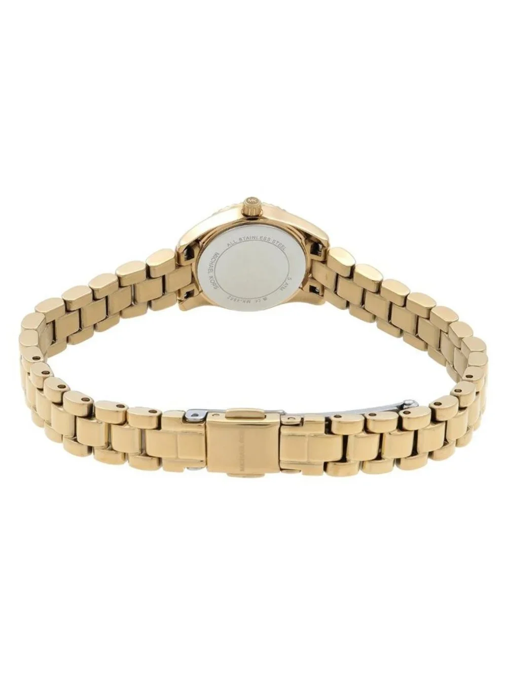 NWT Michael Kors Mini Lexington Quartz Crystal Gold Dial Ladies Watch